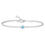 Clara 925 Pure Silver Evil Eye Chain Bracelet